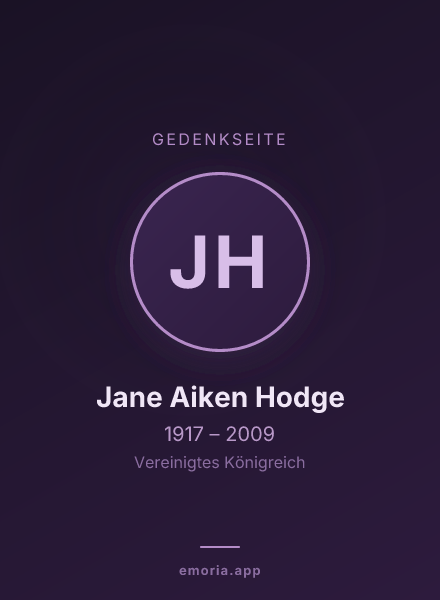 Gedenkportrait von Jane Aiken Hodge