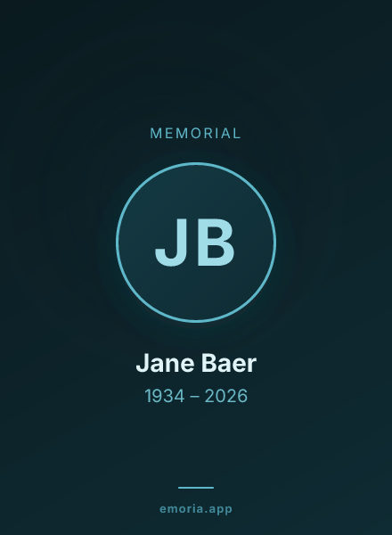Memorial portrait of Jane Baer