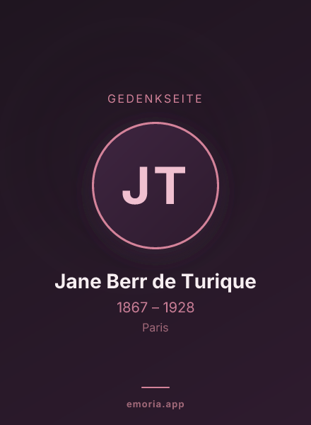 Gedenkportrait von Jane Berr de Turique