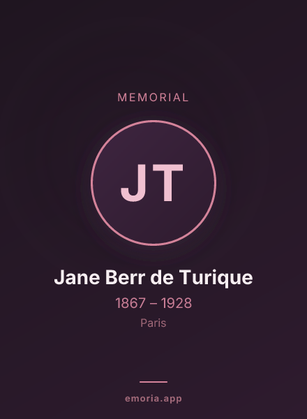 Memorial portrait of Jane Berr de Turique