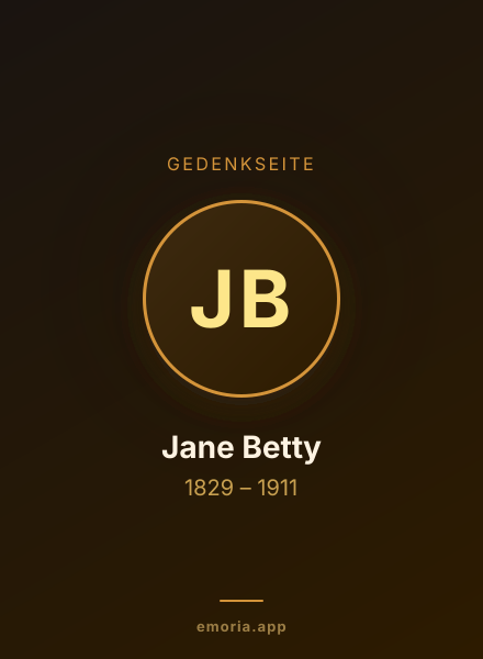 Gedenkportrait von Jane Betty