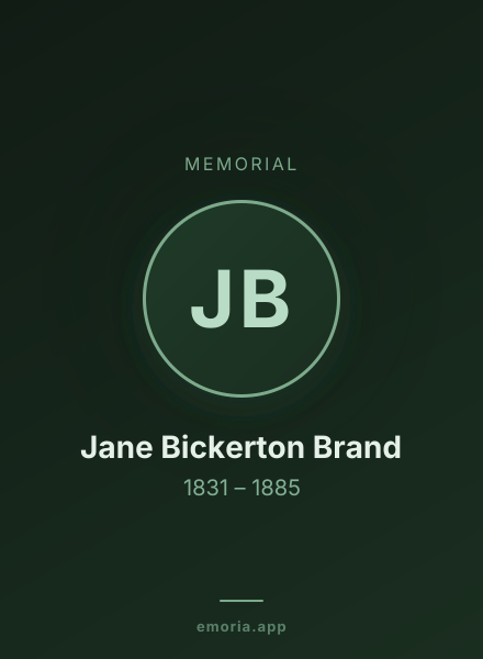 Memorial portrait of Jane Bickerton Brand