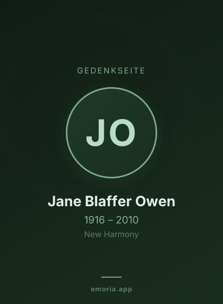 Gedenkportrait von Jane Blaffer Owen