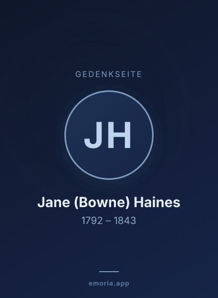 Gedenkportrait von Jane (Bowne) Haines