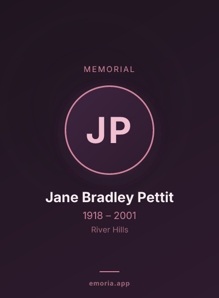 Memorial portrait of Jane Bradley Pettit
