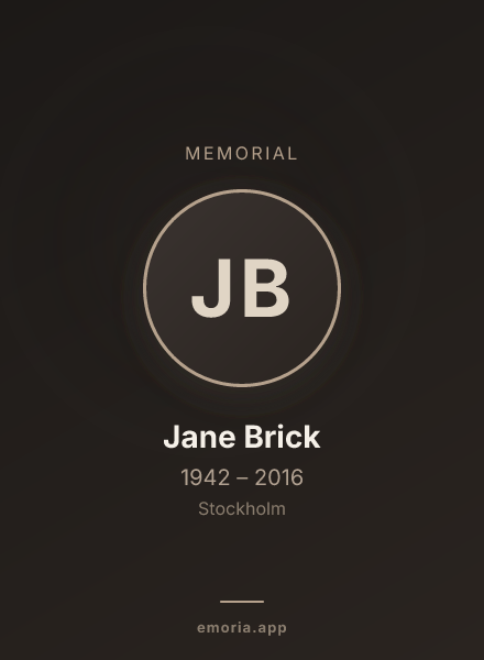 Memorial portrait of Jane Brick