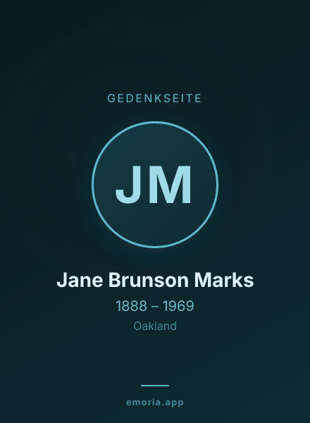 Gedenkportrait von Jane Brunson Marks