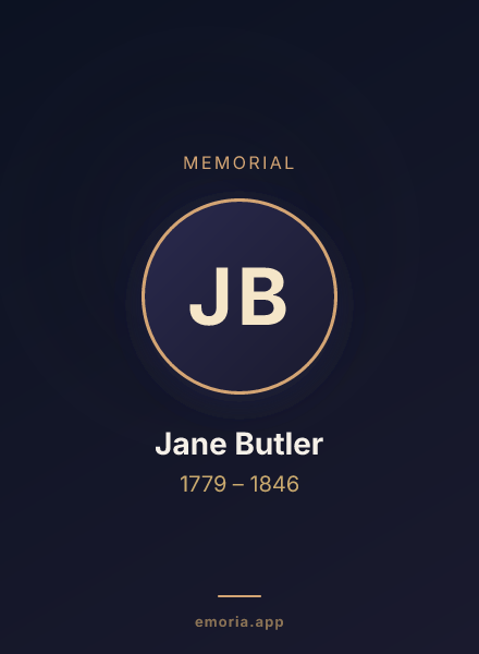 Memorial portrait of Jane Butler
