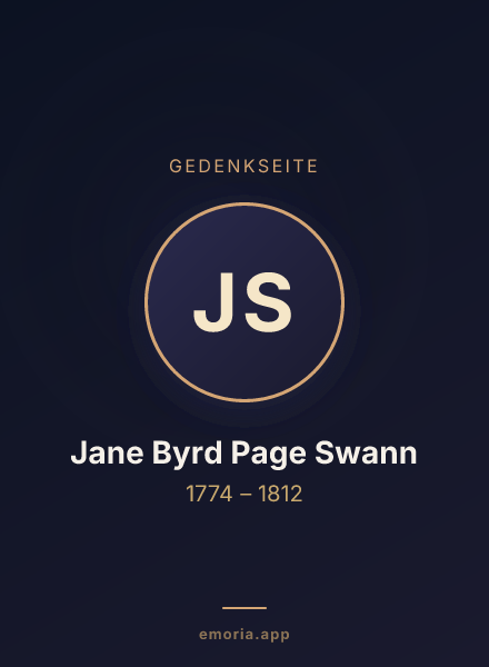 Gedenkportrait von Jane Byrd Page Swann