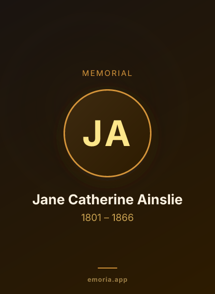 Memorial portrait of Jane Catherine Ainslie