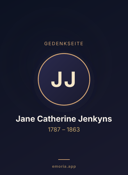 Gedenkportrait von Jane Catherine Jenkyns