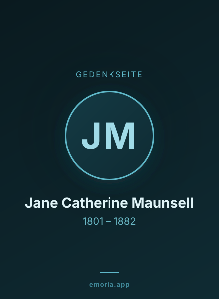 Gedenkportrait von Jane Catherine Maunsell