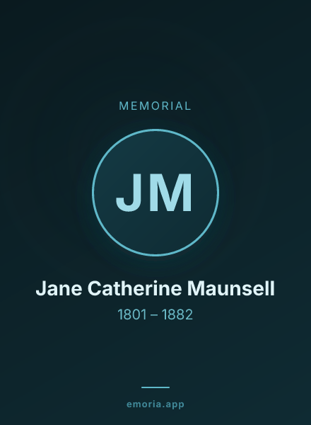 Memorial portrait of Jane Catherine Maunsell
