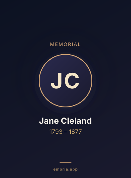 Memorial portrait of Jane Cleland