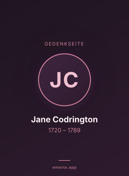 Gedenkportrait von Jane Codrington