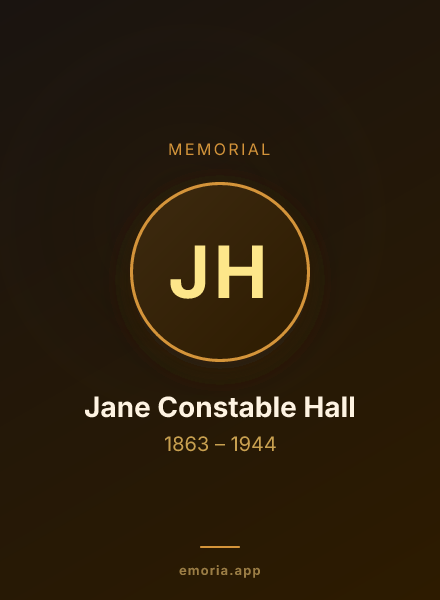 Memorial portrait of Jane Constable Hall