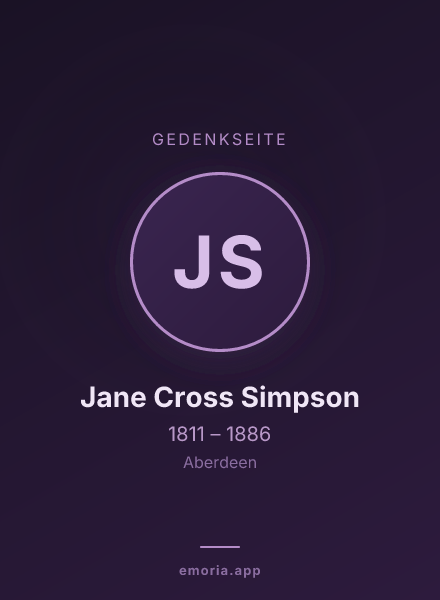 Gedenkportrait von Jane Cross Simpson
