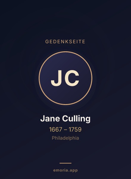 Gedenkportrait von Jane Culling
