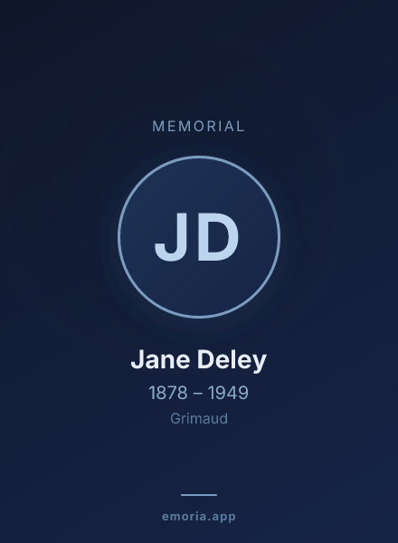 Memorial portrait of Jane Deley