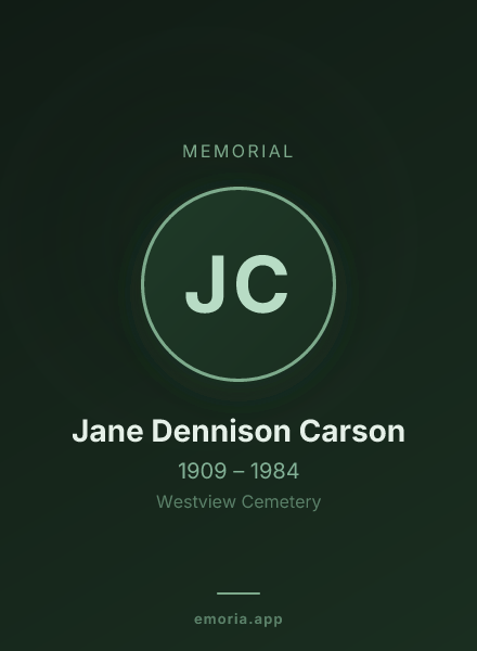 Memorial portrait of Jane Dennison Carson