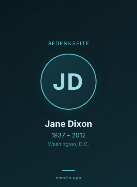 Gedenkportrait von Jane Dixon