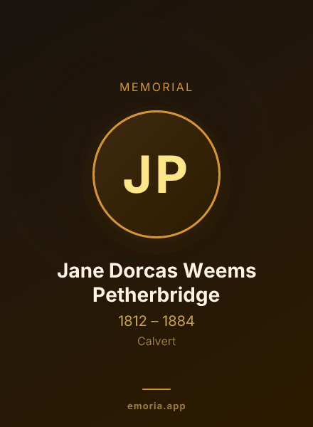 Memorial portrait of Jane Dorcas Weems Petherbridge
