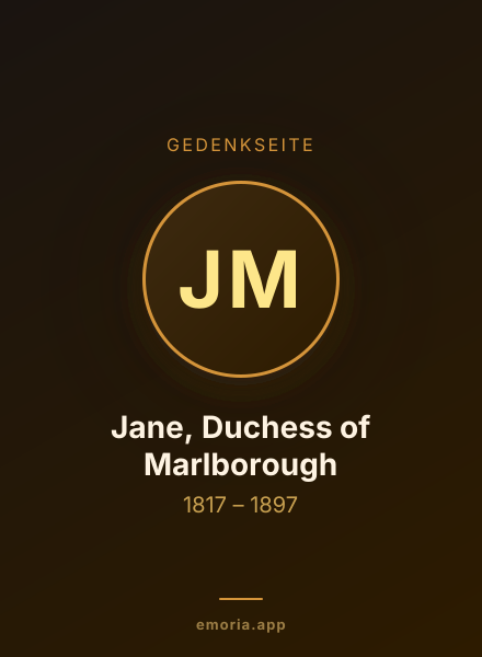 Gedenkportrait von Jane, Duchess of Marlborough