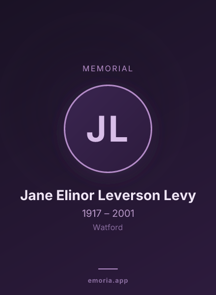 Memorial portrait of Jane Elinor Leverson Levy