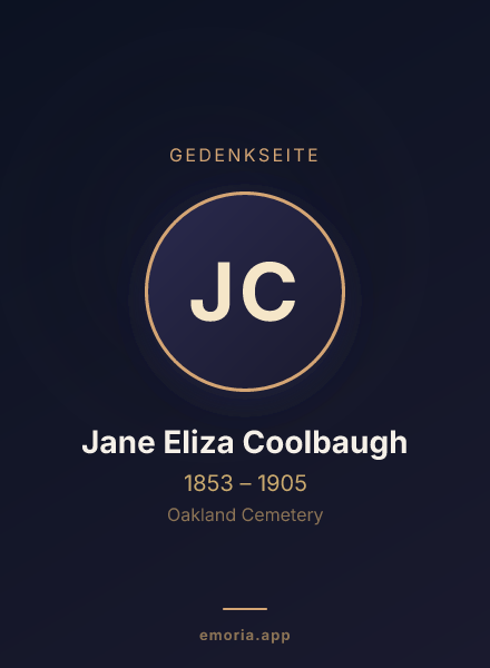 Gedenkportrait von Jane Eliza Coolbaugh