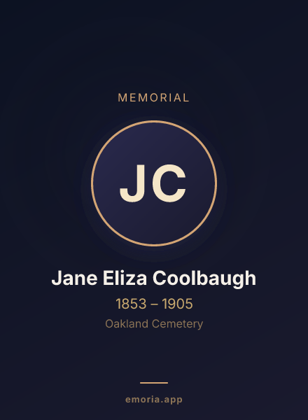 Memorial portrait of Jane Eliza Coolbaugh