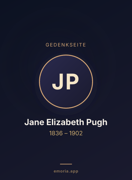 Gedenkportrait von Jane Elizabeth Pugh