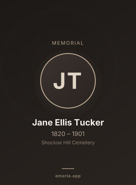 Memorial portrait of Jane Ellis Tucker