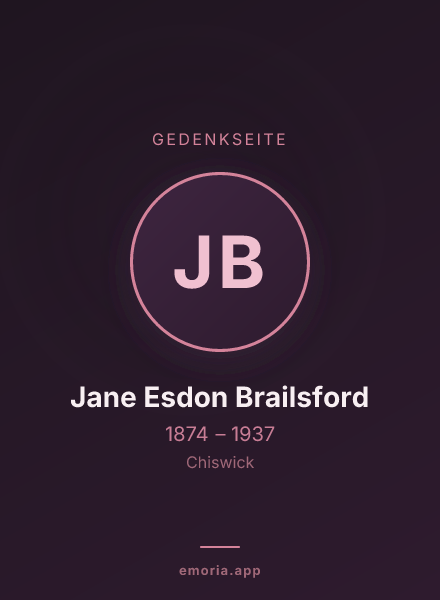 Gedenkportrait von Jane Esdon Brailsford