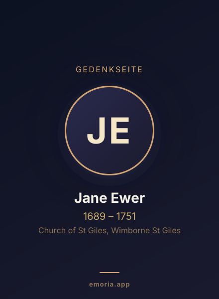 Gedenkportrait von Jane Ewer