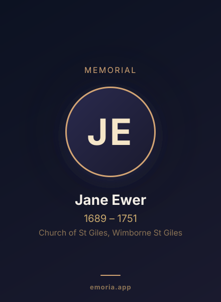 Memorial portrait of Jane Ewer