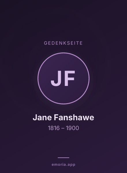 Gedenkportrait von Jane Fanshawe