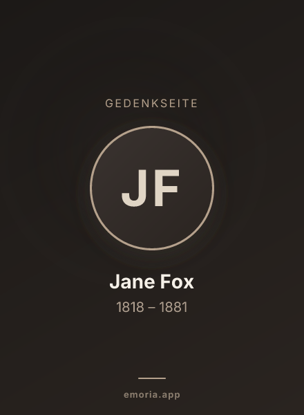 Gedenkportrait von Jane Fox