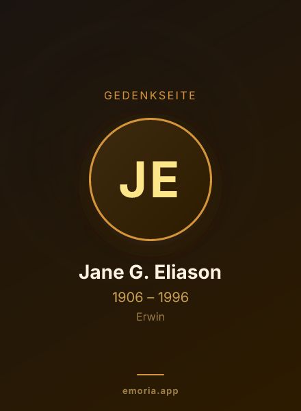 Gedenkportrait von Jane G. Eliason
