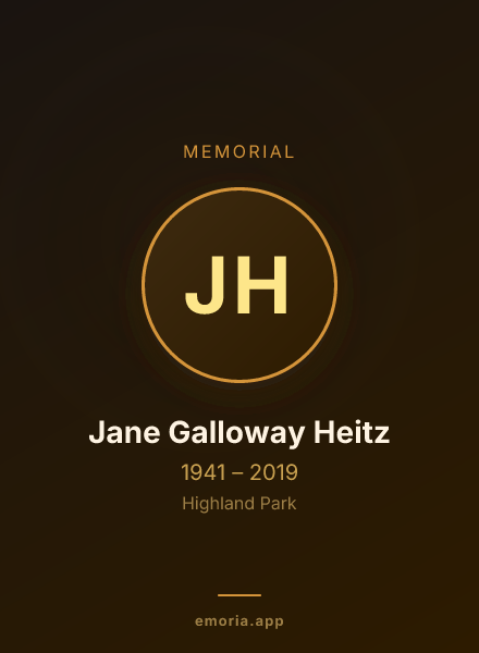 Memorial portrait of Jane Galloway Heitz