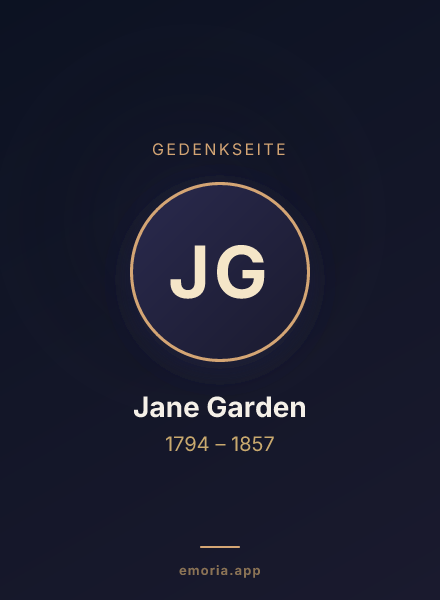 Gedenkportrait von Jane Garden