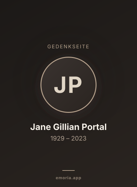 Gedenkportrait von Jane Gillian Portal