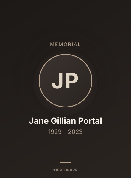 Memorial portrait of Jane Gillian Portal