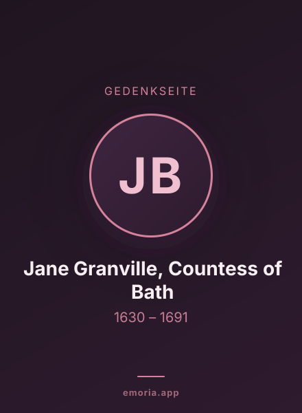 Gedenkportrait von Jane Granville, Countess of Bath
