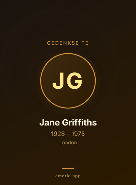 Gedenkportrait von Jane Griffiths