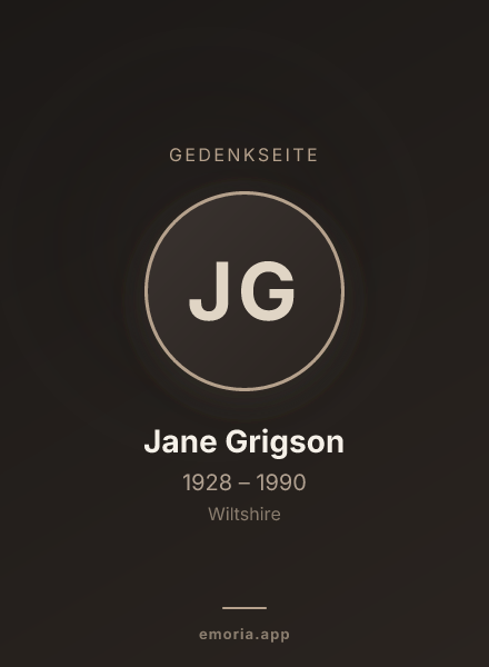 Gedenkportrait von Jane Grigson
