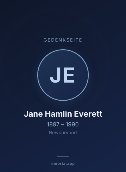 Gedenkportrait von Jane Hamlin Everett