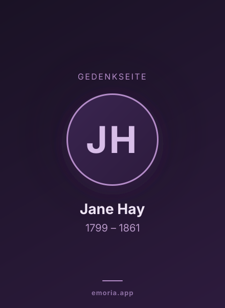 Gedenkportrait von Jane Hay