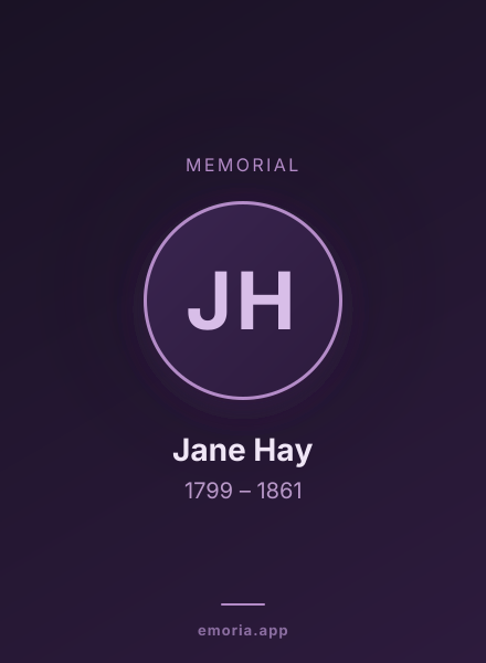 Memorial portrait of Jane Hay
