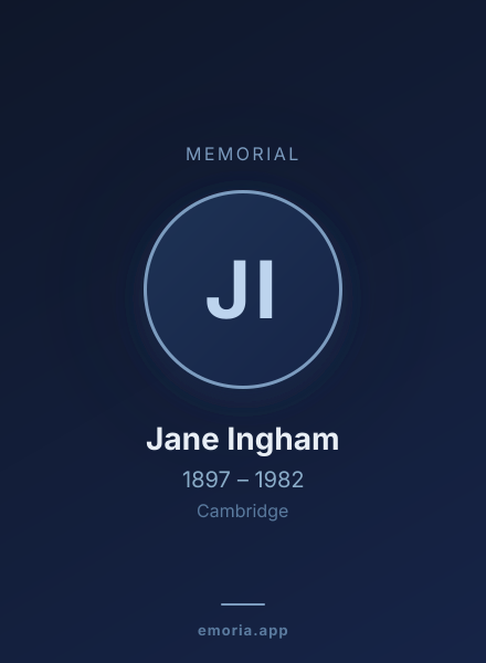 Memorial portrait of Jane Ingham