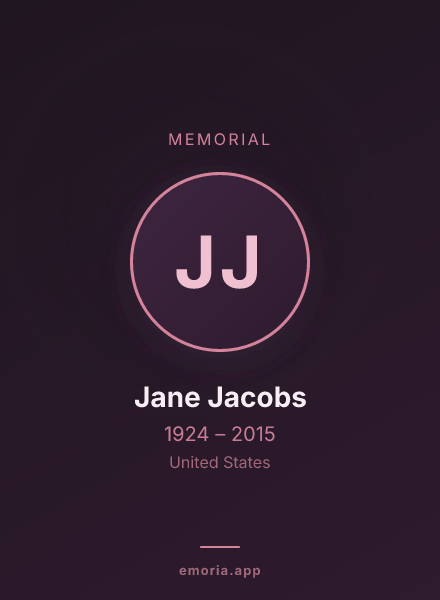 Memorial portrait of Jane Jacobs